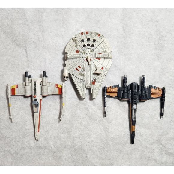 Star Wars X-Fighters And Millennium Falcon Diecast 3" Vehicles Loose Pre-owned - Picture 10 of 11